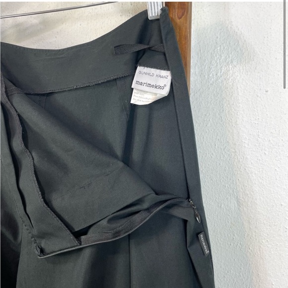Marimekko Gunhild Kranz Lightweight Black Cotton Wide Leg Pants Size 12 - Picture 3 of 6